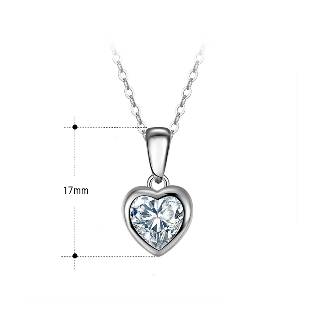 Vorschau: Halskette/Herzanhänger 925er Silber rhodiniert 45cm