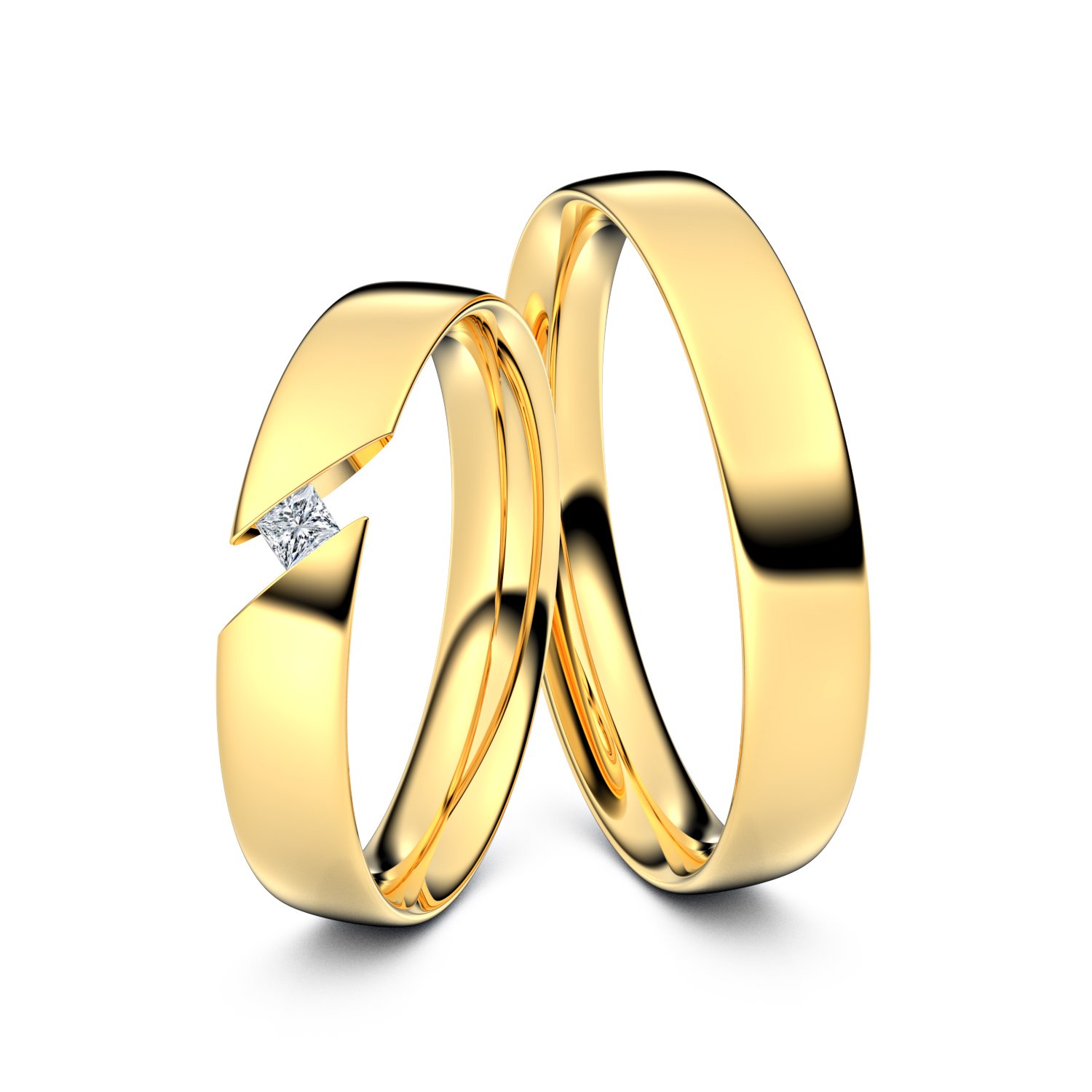 G/SI Juwelier-Schmuck 0,04ct. - kaufen Gelbgold - mit Trauringe hier aus 585er Frankfurt