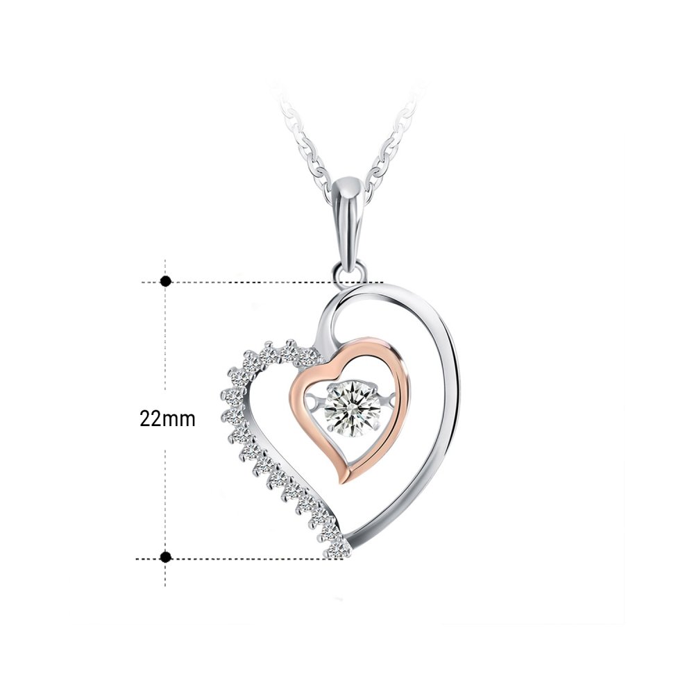 Vorschau: Halskette/Herzanhänger mit Zirkonia 925er Silber rhodiniert