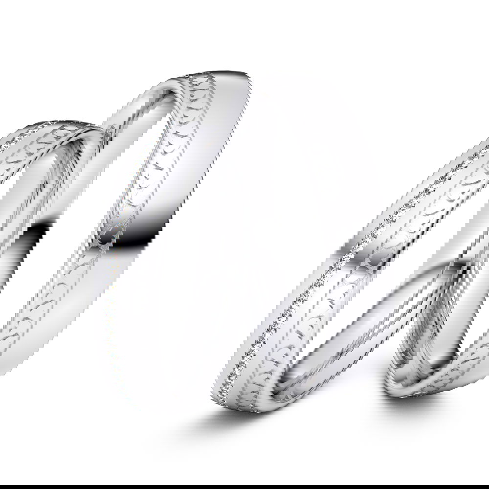 Partnerringe / Freundschaftsringe Herzkranz 925er Silber - 9789
